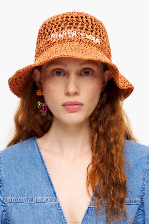 hoed van raffia Bimba Y Lola oranje accessoires 4HDL853