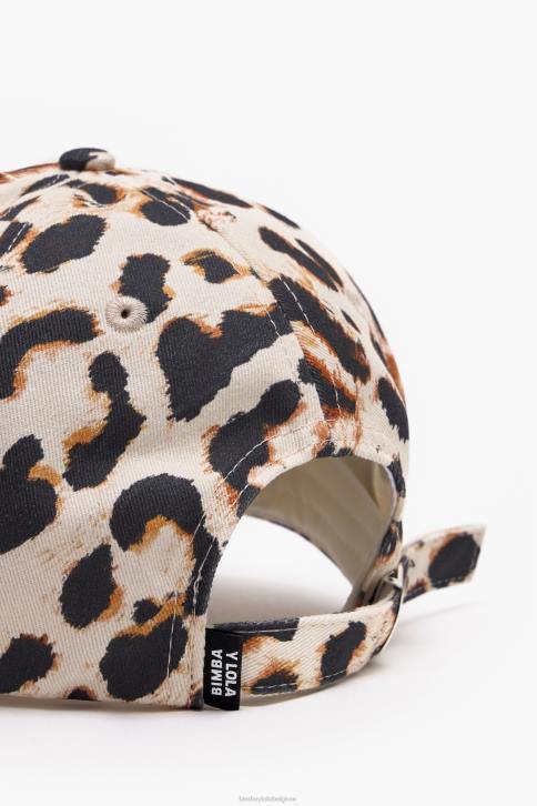 katoenen pet met luipaardprint Bimba Y Lola natuurlijk accessoires 4HDL867