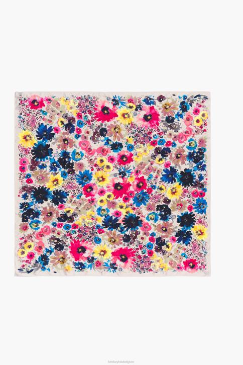 aquarel bloemen sjaal Bimba Y Lola beige accessoires 4HDL618