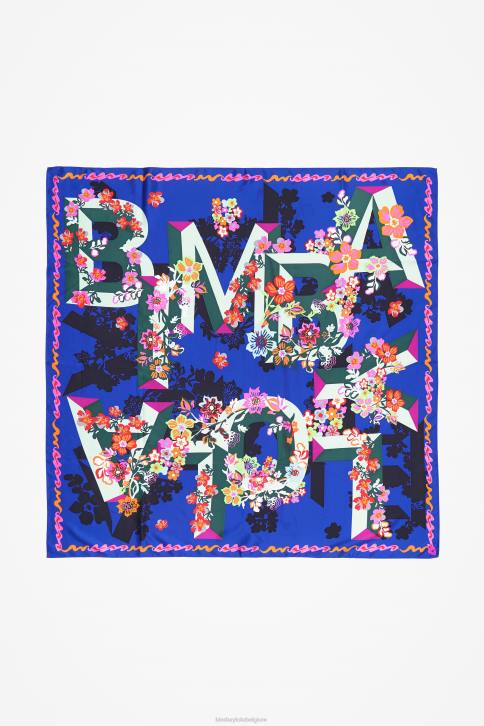 geometrische bloemen en sjaal met logo Bimba Y Lola blauw accessoires 4HDL628
