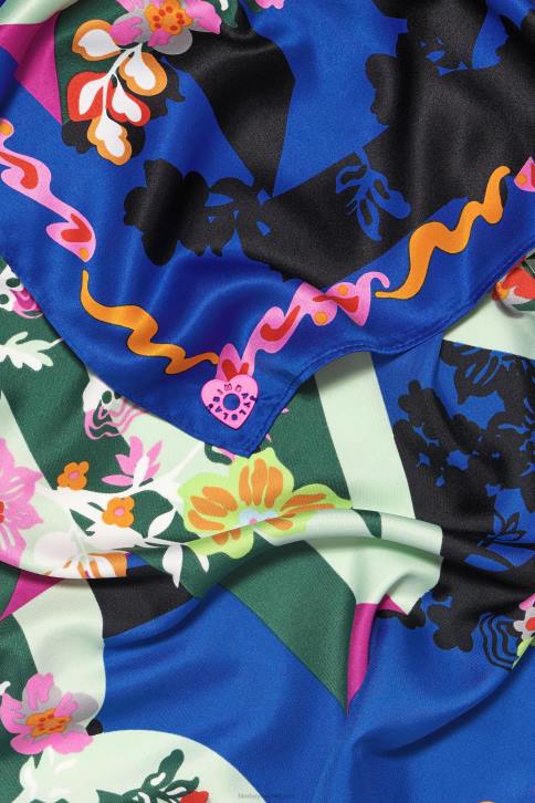geometrische bloemen en sjaal met logo Bimba Y Lola blauw accessoires 4HDL628