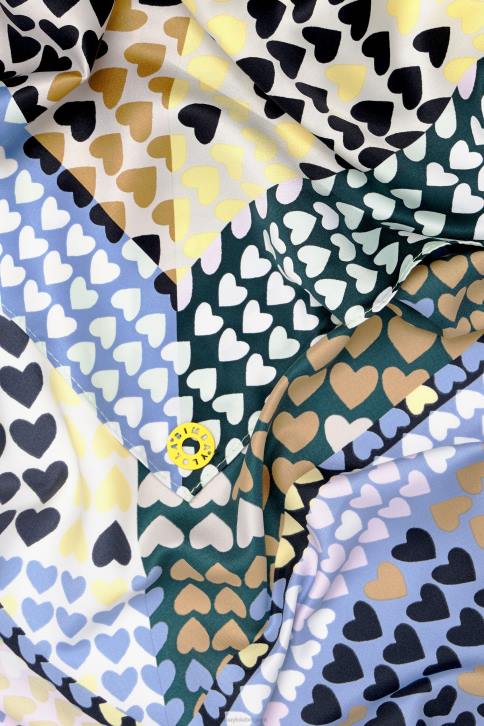 geometrische harten sjaal Bimba Y Lola bleek geel accessoires 4HDL619