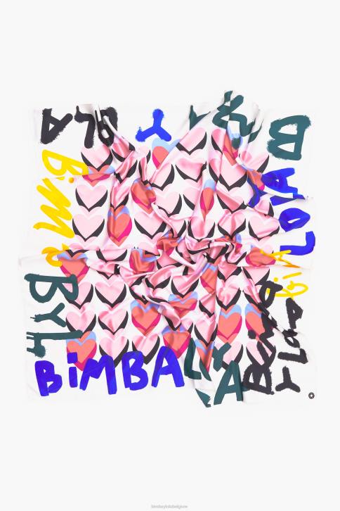 harten graffiti logo sjaal Bimba Y Lola gebroken wit accessoires 4HDL614