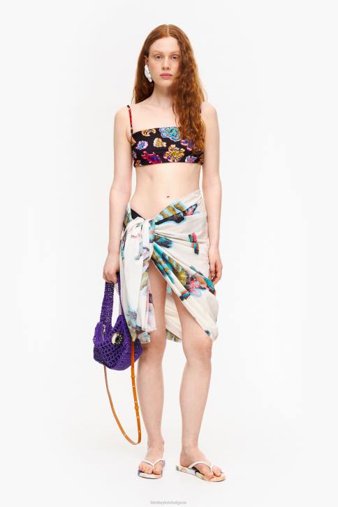katoenen sarong met lange print Bimba Y Lola koraal accessoires 4HDL609