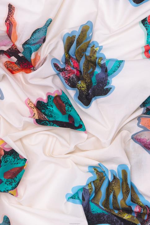 katoenen sarong met lange print Bimba Y Lola koraal accessoires 4HDL609