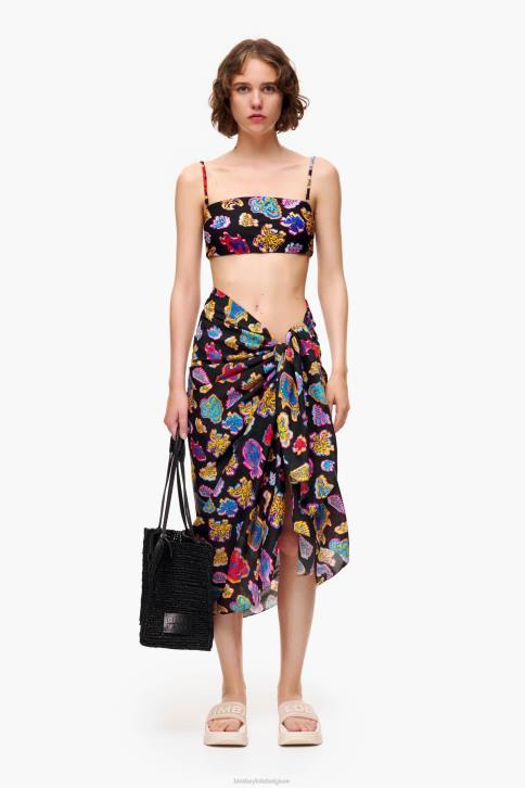 lange katoenen vis zee sarong Bimba Y Lola zwart accessoires 4HDL610