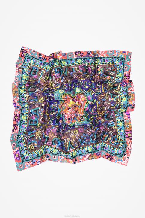 sjaal met bloemen en logo\'s Bimba Y Lola taupe accessoires 4HDL636