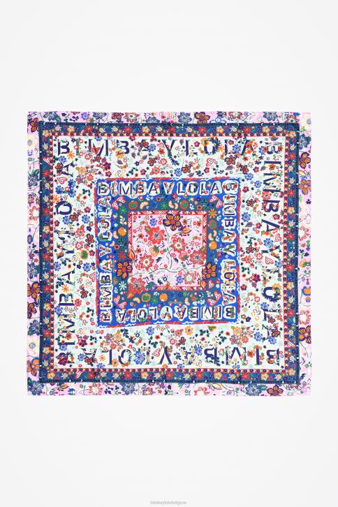 sjaal met bloemen en logo's Bimba Y Lola water accessoires 4HDL654