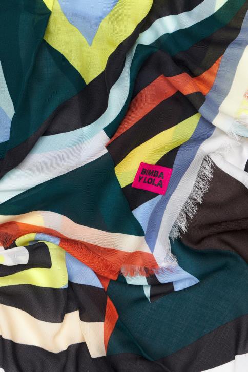 sjaal met geometrisch logo Bimba Y Lola geel accessoires 4HDL645