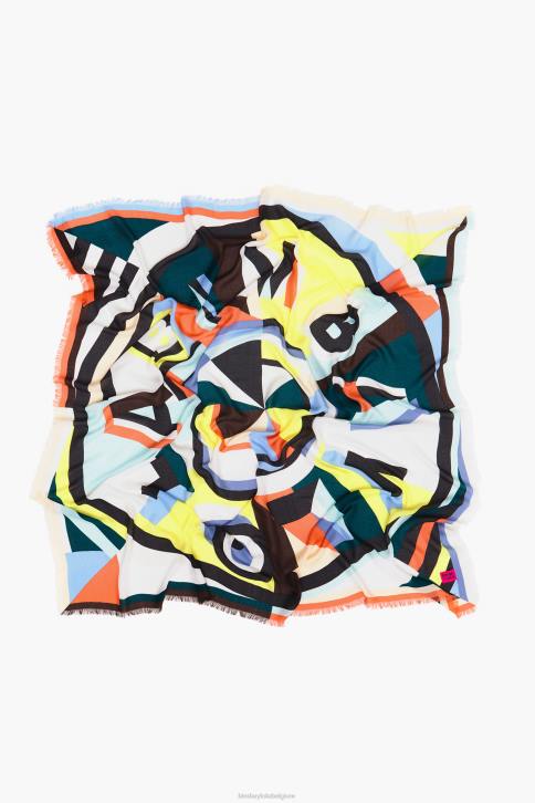 sjaal met geometrisch logo Bimba Y Lola geel accessoires 4HDL645