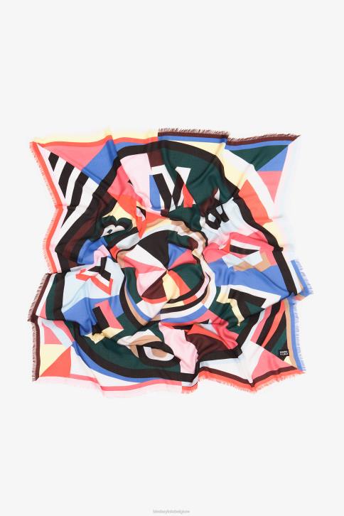 sjaal met geometrisch logo Bimba Y Lola koraal accessoires 4HDL646