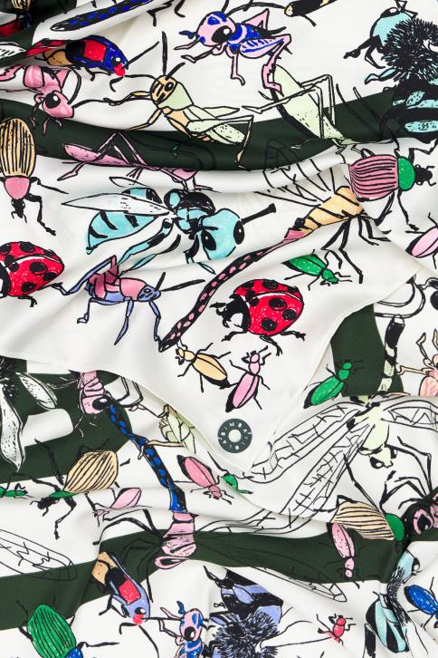 sjaal met insecten en koraallogo Bimba Y Lola gebroken wit accessoires 4HDL643