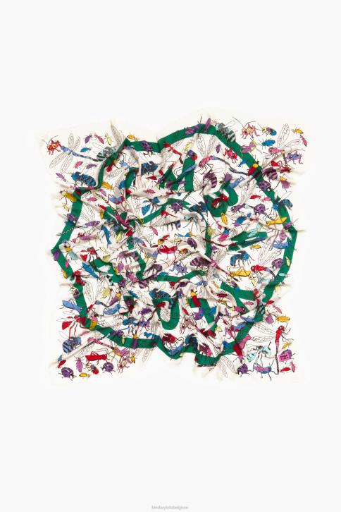 sjaal met insecten en logo Bimba Y Lola gebroken wit accessoires 4HDL641