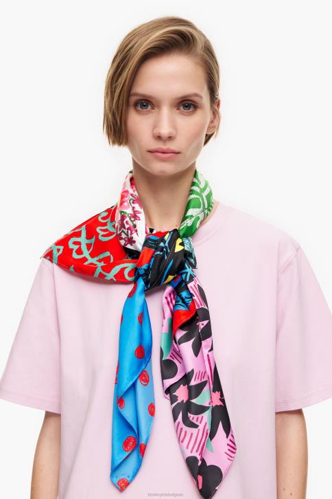 sjaal met patchworkprint Bimba Y Lola blauw accessoires 4HDL649