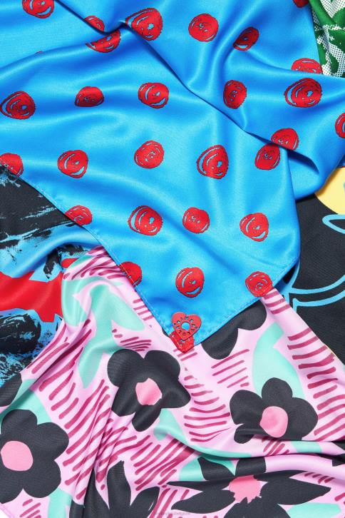 sjaal met patchworkprint Bimba Y Lola blauw accessoires 4HDL649