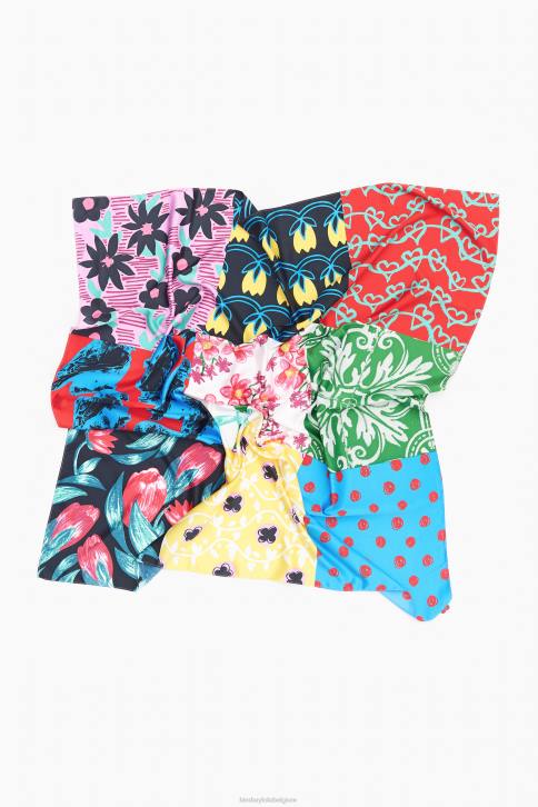 sjaal met patchworkprint Bimba Y Lola blauw accessoires 4HDL649