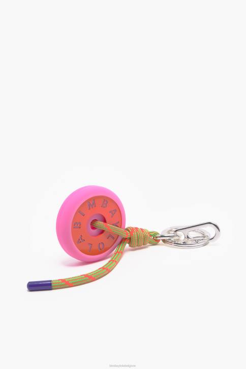 siliconen logo sleutelhanger Bimba Y Lola oranje accessoires 4HDL952