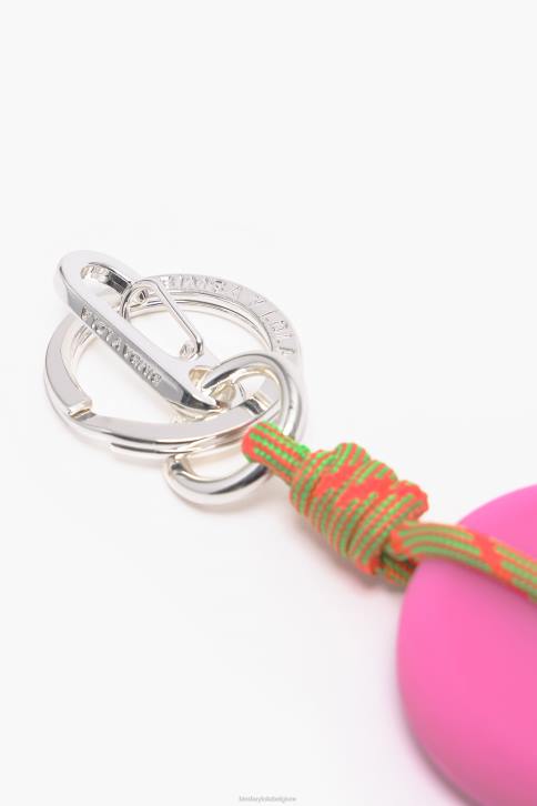 siliconen logo sleutelhanger Bimba Y Lola oranje accessoires 4HDL952