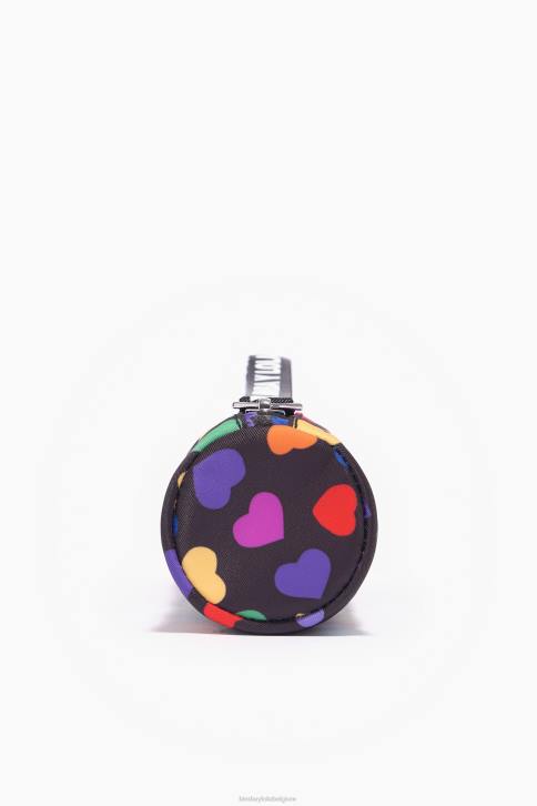 cilindrische hoes van nylon met hartenprint Bimba Y Lola zwart accessoires 4HDL1119