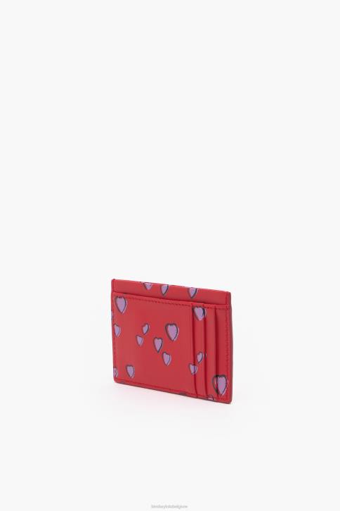 lederen kleine harten kaarthouder Bimba Y Lola rood accessoires 4HDL1006