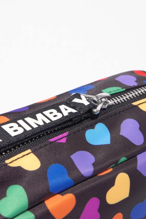 harten print nylon make-up etui met halve maan Bimba Y Lola zwart accessoires 4HDL1118