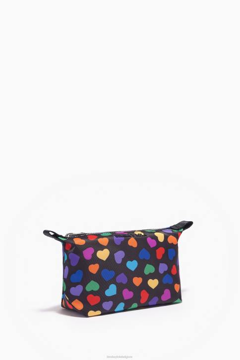 harten print nylon trapezium make-up etui Bimba Y Lola zwart accessoires 4HDL1116
