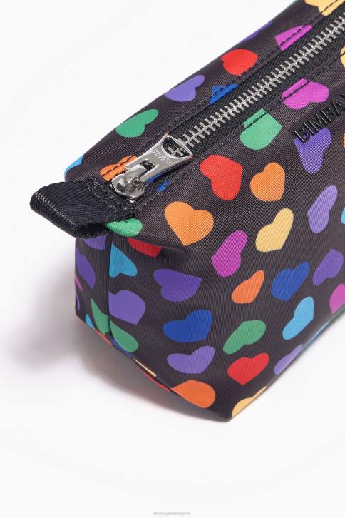 harten print nylon trapezium make-up etui Bimba Y Lola zwart accessoires 4HDL1116