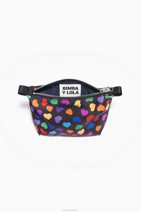 harten print nylon trapezium make-up etui Bimba Y Lola zwart accessoires 4HDL1116