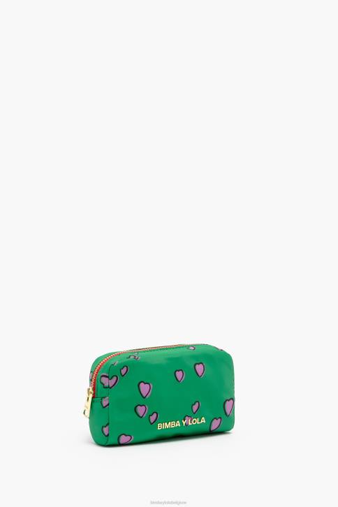 klein rechthoekig make-up etui met hartjes print Bimba Y Lola groente accessoires 4HDL1082