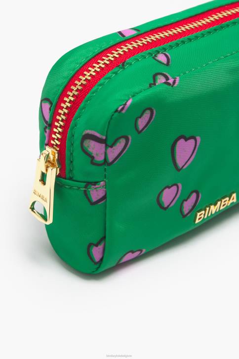 klein rechthoekig make-up etui met hartjes print Bimba Y Lola groente accessoires 4HDL1082