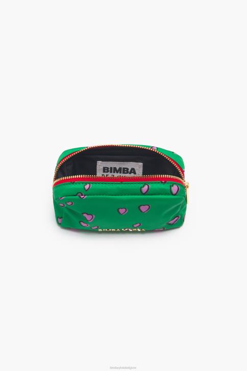 klein rechthoekig make-up etui met hartjes print Bimba Y Lola groente accessoires 4HDL1082