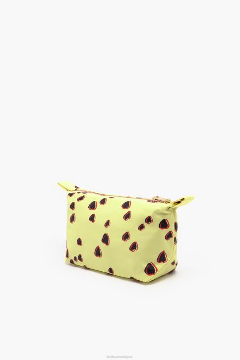 klein trapezium make-up etui met hartjes print Bimba Y Lola geel accessoires 4HDL1078