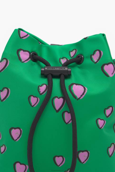 kleine bucket mini tas met hartjes print Bimba Y Lola groente accessoires 4HDL1085