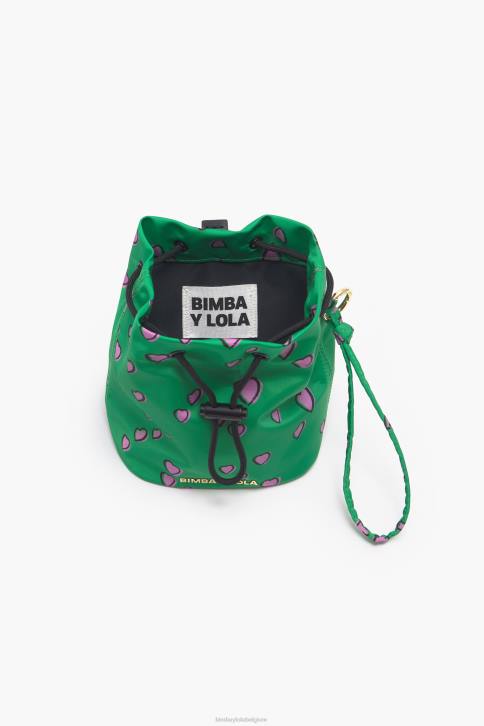 kleine bucket mini tas met hartjes print Bimba Y Lola groente accessoires 4HDL1085