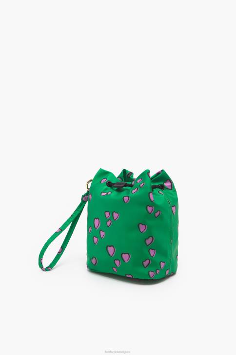 kleine bucket mini tas met hartjes print Bimba Y Lola groente accessoires 4HDL1085