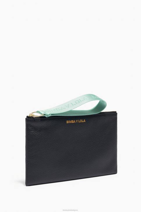 lederen platte make-up tas Bimba Y Lola zwart accessoires 4HDL1095