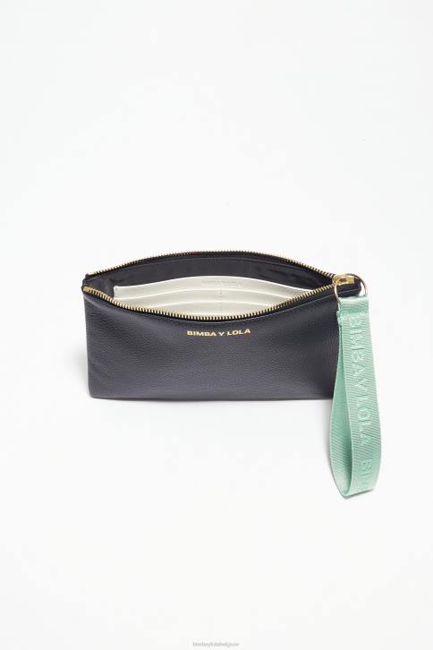 lederen platte make-up tas Bimba Y Lola zwart accessoires 4HDL1095