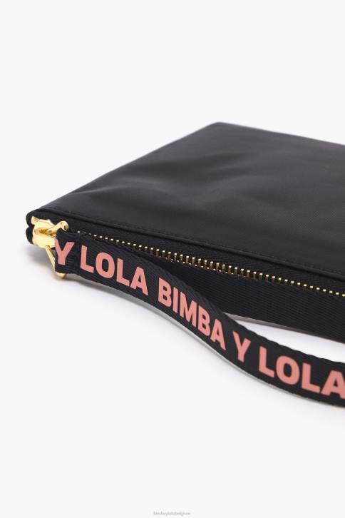 middelgrote rechthoekige nylon make-uptas Bimba Y Lola zwart accessoires 4HDL1101