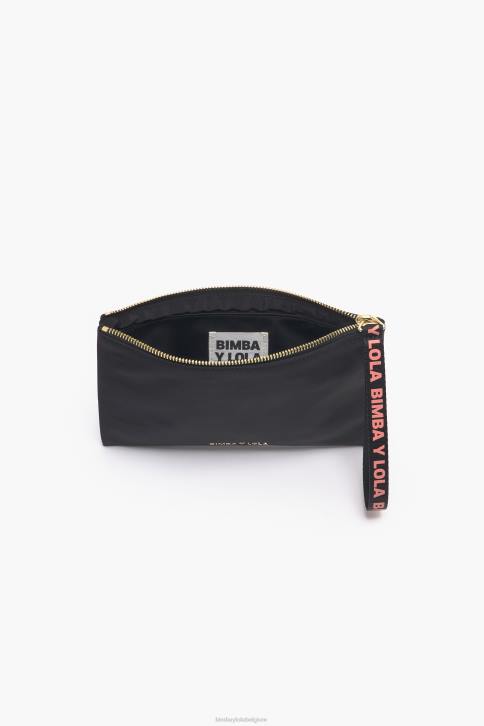 middelgrote rechthoekige nylon make-uptas Bimba Y Lola zwart accessoires 4HDL1101
