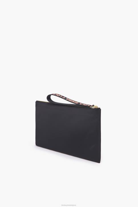 middelgrote rechthoekige nylon make-uptas Bimba Y Lola zwart accessoires 4HDL1101