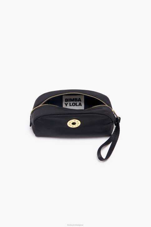 nylon halve maan make-up etui Bimba Y Lola zwart accessoires 4HDL1100