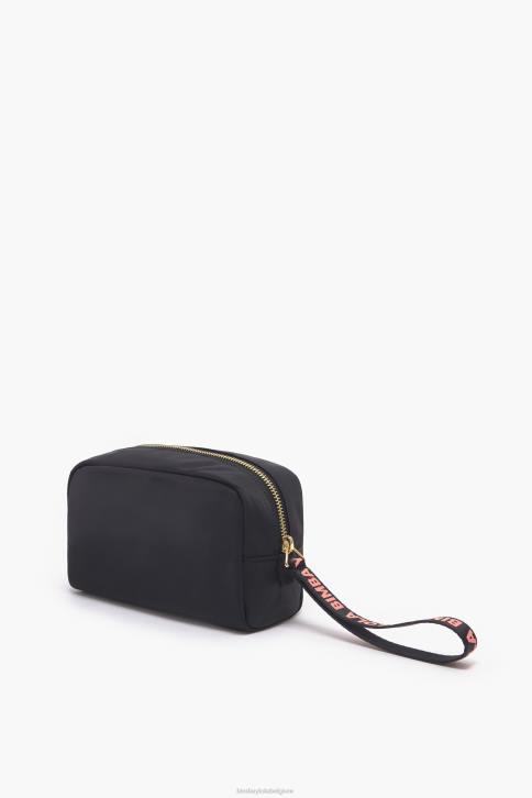 nylon rechthoekige make-up koffer Bimba Y Lola zwart accessoires 4HDL1104