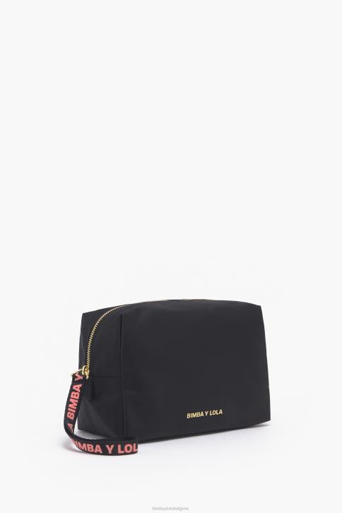 nylon rechthoekige make-up koffer Bimba Y Lola zwart accessoires 4HDL1105