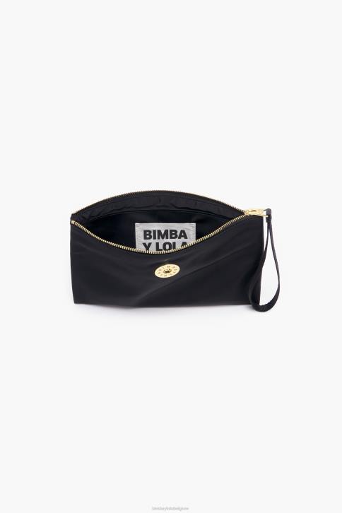 platte nylon make-up etui Bimba Y Lola zwart accessoires 4HDL1097