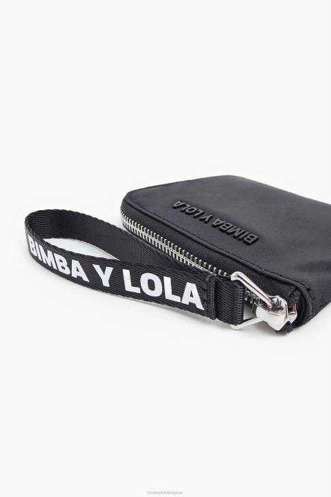 nylon gebogen portemonnee Bimba Y Lola zwart accessoires 4HDL1131