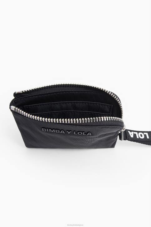 nylon gebogen portemonnee Bimba Y Lola zwart accessoires 4HDL1131