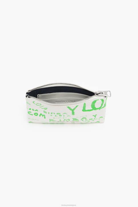 Rechthoekige portemonnee met krokodillenprint Bimba Y Lola wit accessoires 4HDL1042