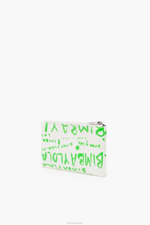 Rechthoekige portemonnee met krokodillenprint Bimba Y Lola wit accessoires 4HDL1042