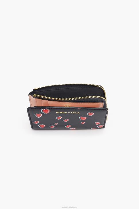 kleine harten lederen portemonnee Bimba Y Lola zwart accessoires 4HDL1002