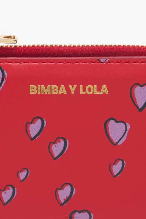 lederen kleine hartjes rechthoekige portemonnee Bimba Y Lola rood accessoires 4HDL1004